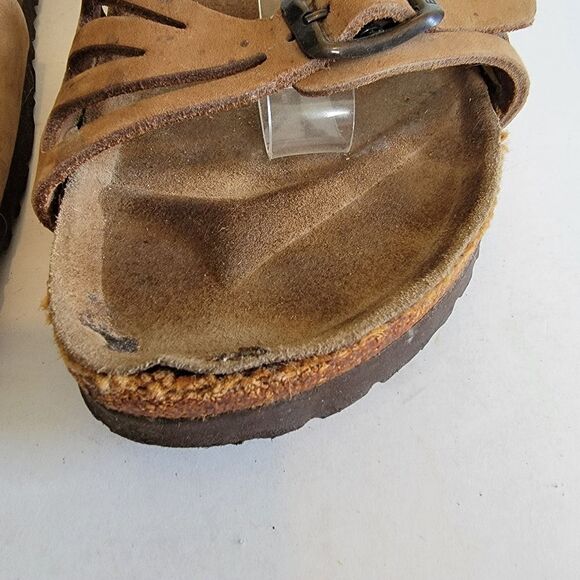 Birkenstock Bali EU 40 Medium/Narrow Tan Brown Ankle Buckle Two Strap Sandals - Picture 4 of 16
